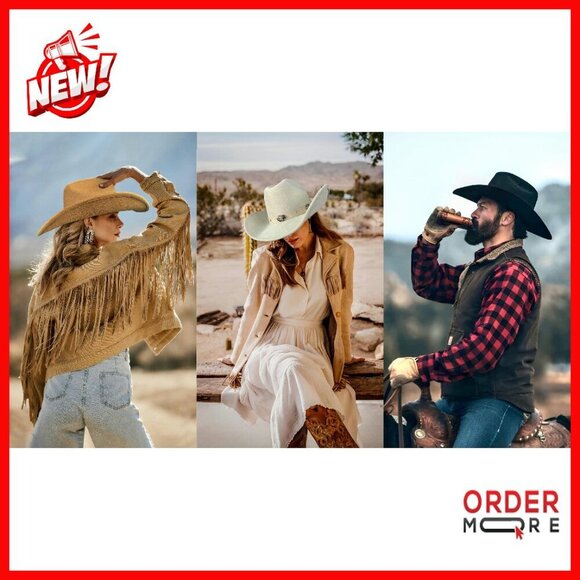 Shapeable Wide Brim Felt Cowboy Hat for Women and Men main image 3
